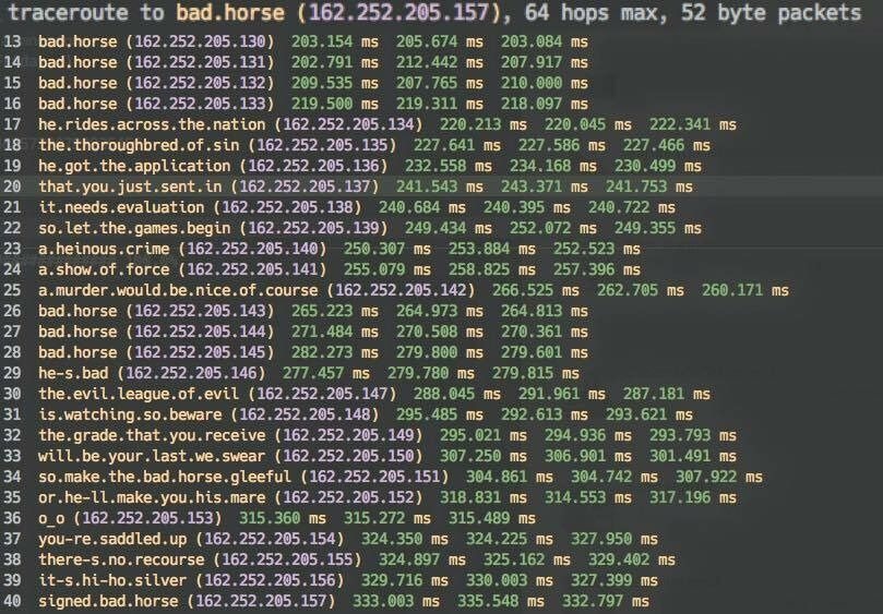 Dr. Horrible’s Traceroute