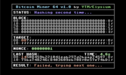 Picture for Bitcoin mining on the Commodore 64!